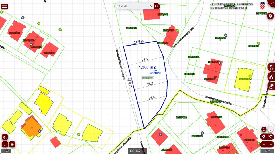 ROVANJSKA .- TERRENO EDIFICABILE 1360 M2 - € 170.000